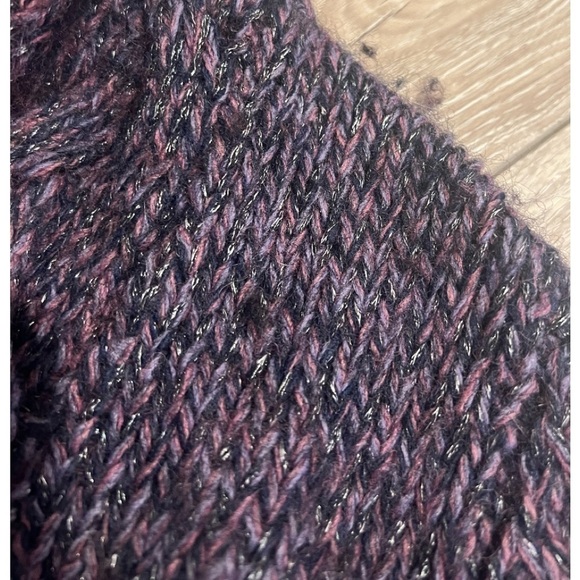 Berretti Cable Knit Cardigan Sweater Italy Purple Medium M Cotton Wool Alpaca - Picture 8 of 11